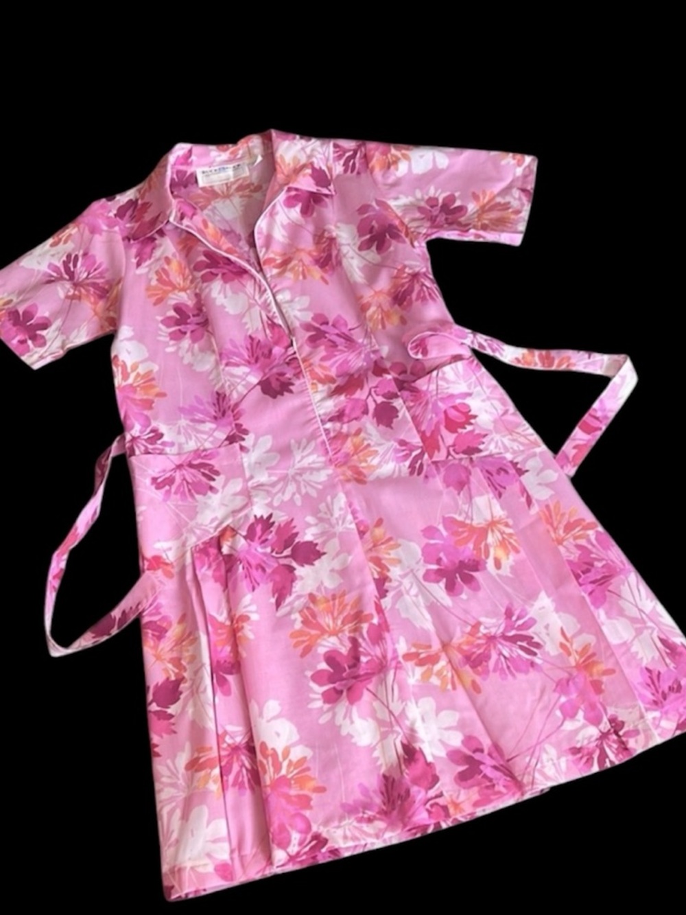 Vintage Pink Floral House Dress